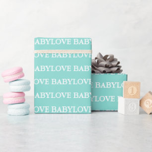 Papier Cadeau BÉBY & CO Baby Love Turquoise Blue Tiara Shower Pa
