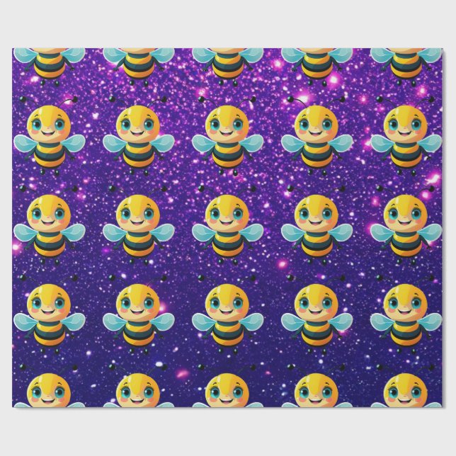 Papier Cadeau Bee Cute Charming Thème Inspiré (Plat)
