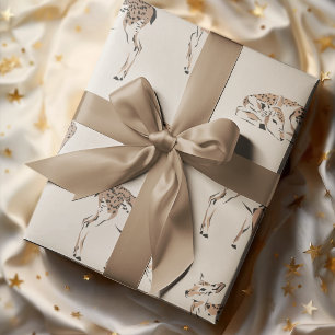 Papier Cadeau Beige de cerf vintage