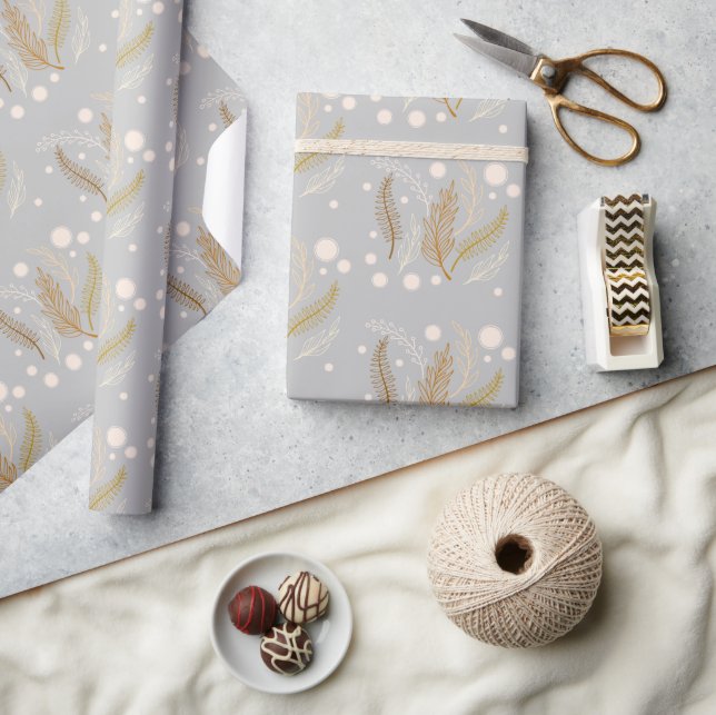 Papier Cadeau Beige gris clair Brown Abstrait simple (Artisanat)