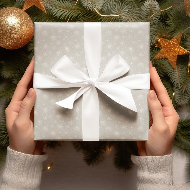 Papier Cadeau Beige Snowflake Christmas Wrapping Paper (Créateur téléchargé)