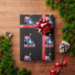 Papier Cadeau Believe Narwhal Christmas Snow Fairy Lights<br><div class="desc">The narwhal at Christmas with fairy lights. Funny animals with gifts and snow for the holidays. Also funny for christmas in July. Whales are cute animals and unicorns for Christmas.</div>