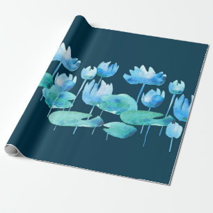 Papier Cadeau Belle aquarelle lotus fleurs fleurissant