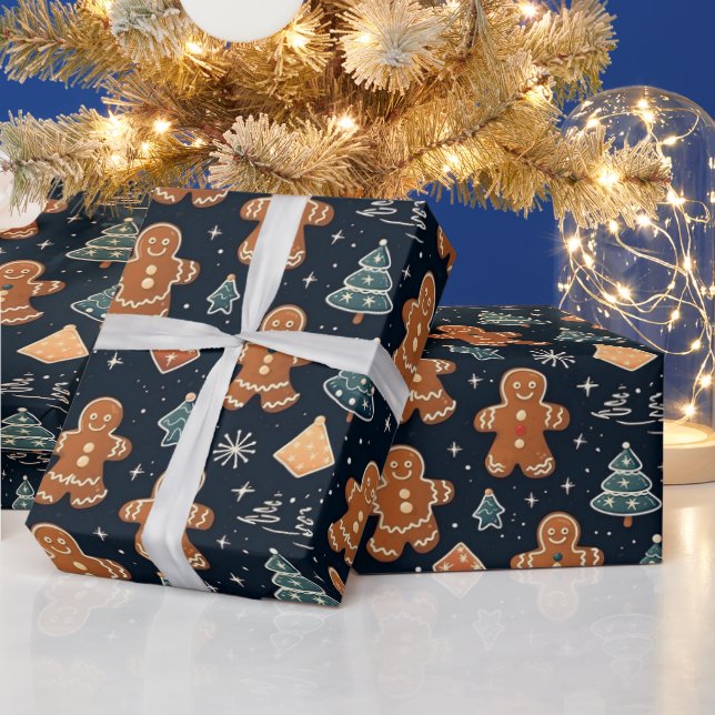 Papier Cadeau Belle aquarelle pain d'épices de Noël (Vacances)