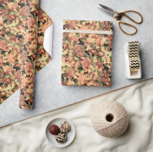 Papier Cadeau Belle, arrière - plan florale, élégante, automne