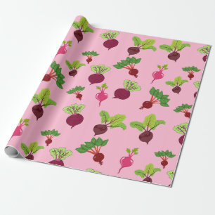 Papier Cadeau Belle betterave rose et violet