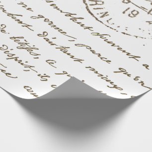 Papier Cadeau Belle Carte Postale Script Français 