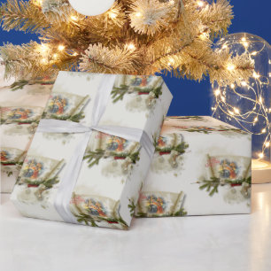 Papier Cadeau Belle collage de nativité vacances personnalisées