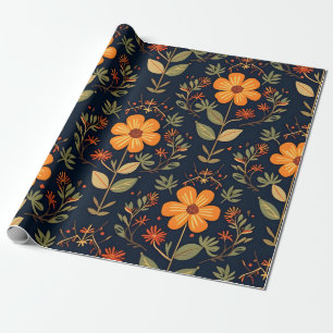 Papier Cadeau Belle Collection Florale Moderne vintage