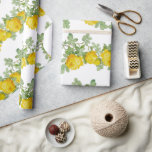 Papier Cadeau Belle Fleur Rose Mariage Jaune<br><div class="desc">Envelopper votre mariage ou d'autres cadeaux d'occasion dans ce beau papier rose jaune. Ce papier d'emballage présente une guirlande de rose jaune carrelée aux feuilles verts luxuriants. Le papier est présenté dans une finition brillante qui donne plus de clarté à l'impression rose et il a l'air plus lumineux. Un fini...</div>