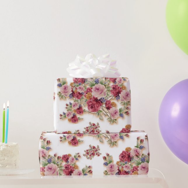 Papier Cadeau Belle florale (Cadeaux de fête)