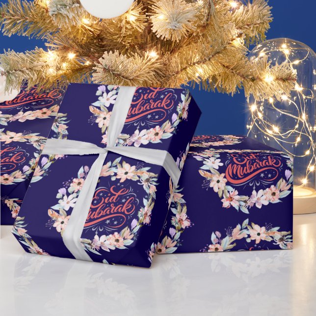 Papier Cadeau Belle Florale Aïd Cadeau Envelopper Fête Musulmane (Vacances)