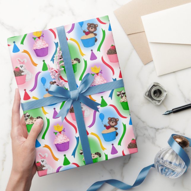 Papier Cadeau Belle Forêt Animaux & Cupcakes Anniversaire (Cadeaux)