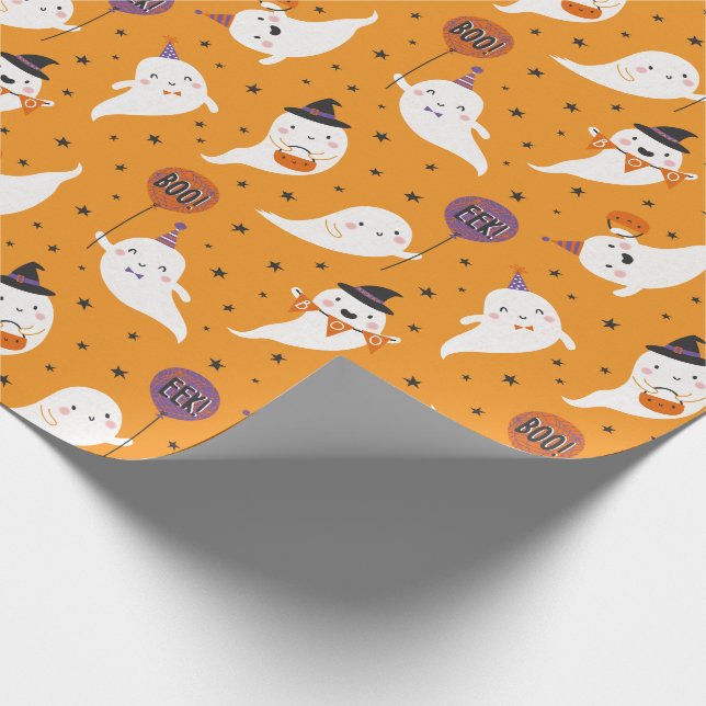 Papier Cadeau Belle Halloween Trick ou Treat Ghosts (Coin)