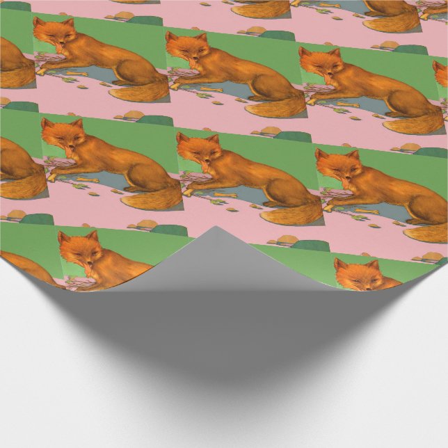 Papier Cadeau belle impression de renard (Coin)