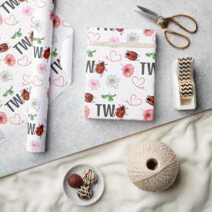 Papier Cadeau Belle Lady Bugs Cadeau 2e anniversaire Wrapper Pap