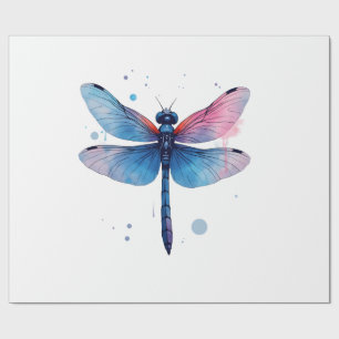 Papier Cadeau Belle Nature Motif Graphique Coloré Libellule
