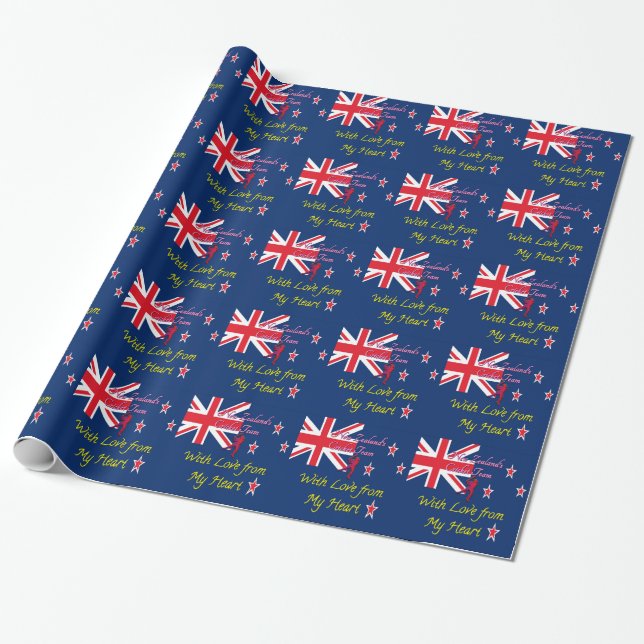 Papier Cadeau Belle Nouvelle-Zélande Drapeau Art Design (Déroulé)