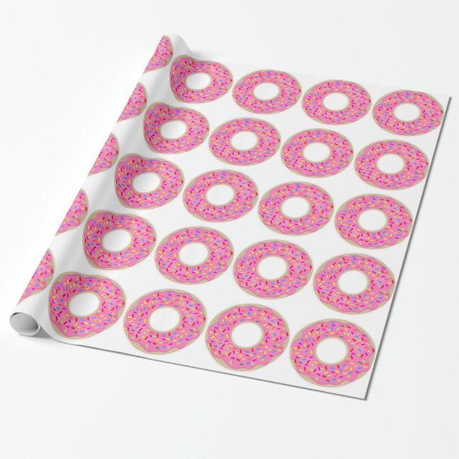 Papier Cadeau Belle Novelty Pink Donuts (Déroulé)