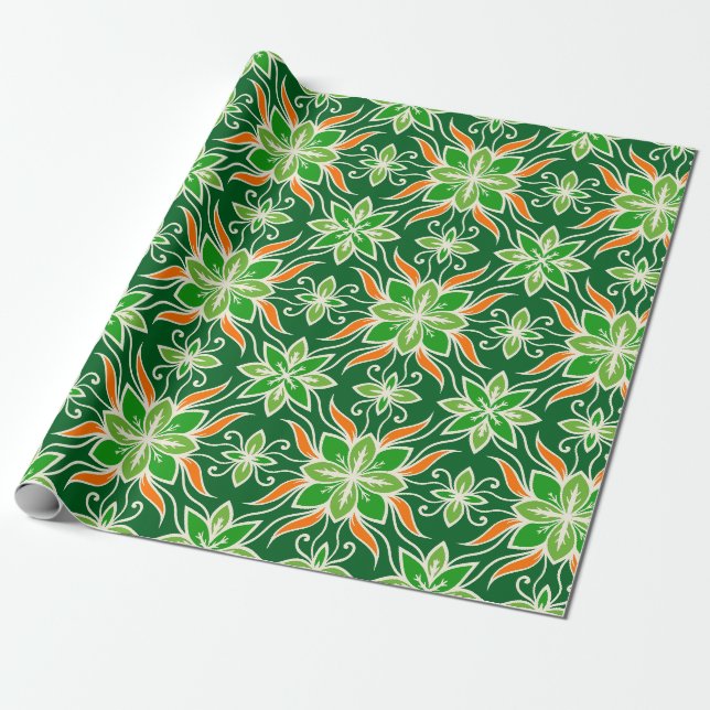 Papier Cadeau Belle orange et verte (Déroulé)