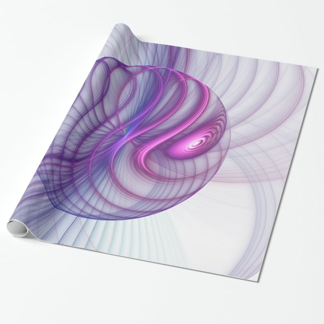 Papier Cadeau Belle Swing Moderne Art Fractal Abstrait Rose (Déroulé)
