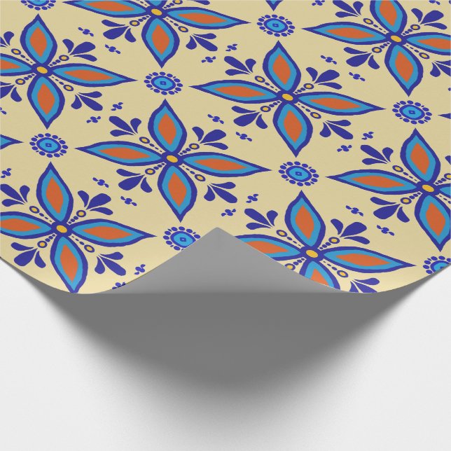 Papier Cadeau Belle tuile de Boho Talavera (Coin)