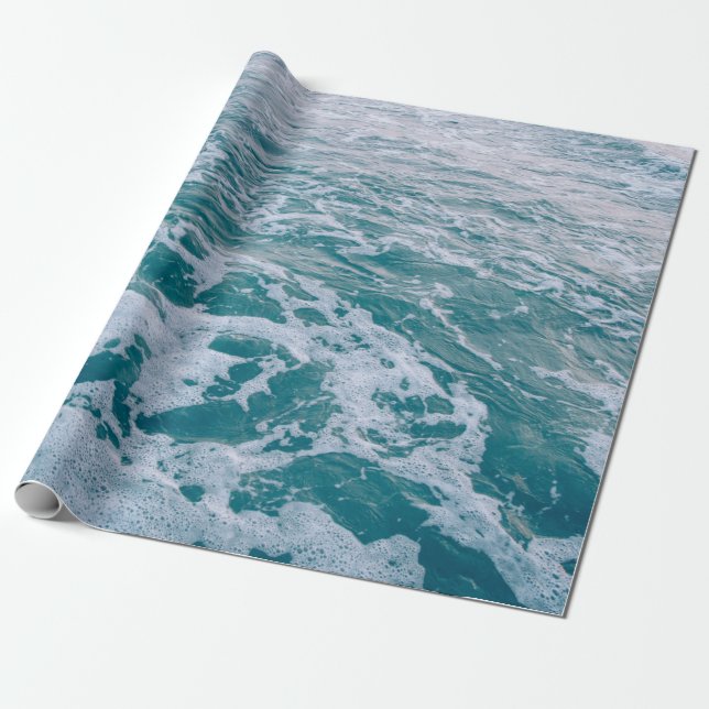 Papier Cadeau Belle vague de marbre de mer texturehipster, backg (Déroulé)
