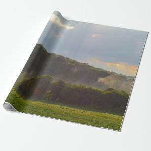 Papier Cadeau Belle vue paysagère de montagne et de forêt
