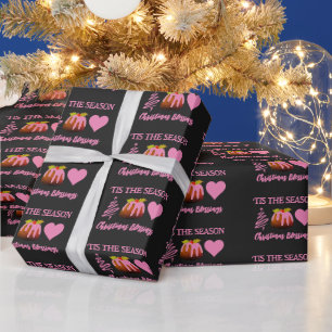 Papier Cadeau BÉNÉDICTIONS DE NOËL Rose