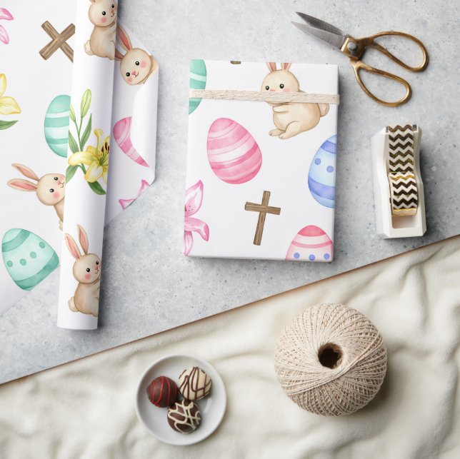 Papier Cadeau Bénédictions de Pâques – Motif sans couture de lap (Artisanat)