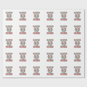 Papier Cadeau Bénis et très favorisés motif floral vintage_1