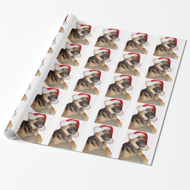 Papier Cadeau Berger allemand Père Noël (Déroulé)