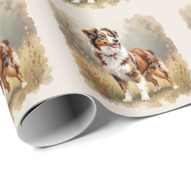 Papier Cadeau Berger Australien Red Merle (Coin rond)
