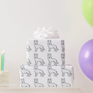 Papier Cadeau Berger blanc / Chien berger allemand blanc