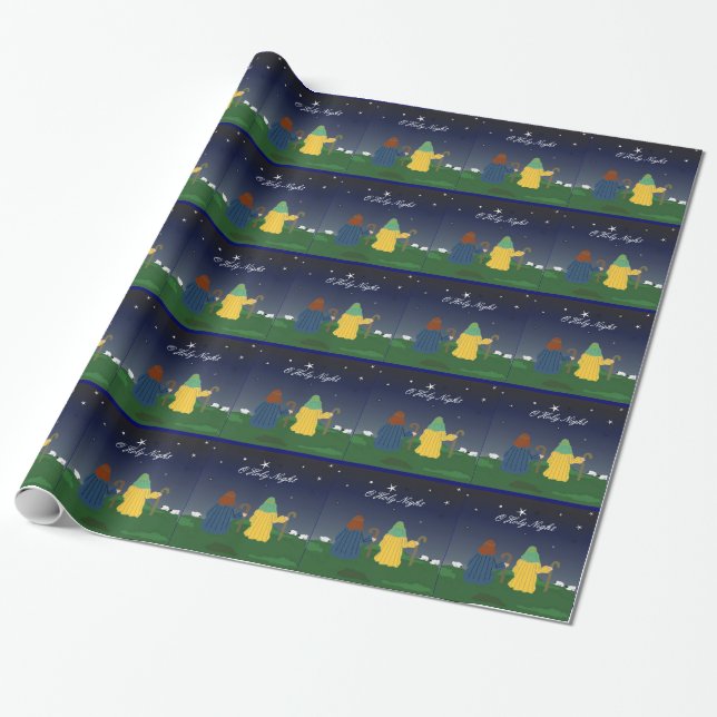 Papier Cadeau Bergers avec leurs moutons (Déroulé)