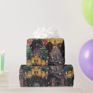 Papier Cadeau Berlin à Noël & Nouvel An en Aquarelles