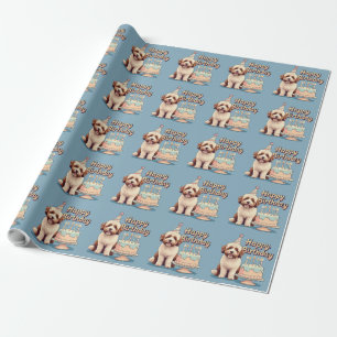 Papier Cadeau Bernedoodle Chien coloré