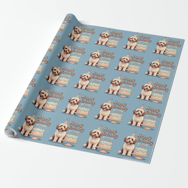 Papier Cadeau Bernedoodle Chien coloré (Déroulé)