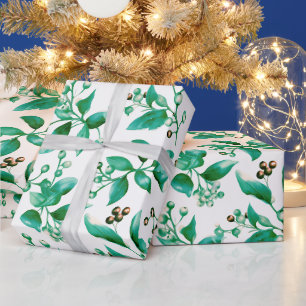Papier Cadeau Berries d'hiver Verdure d'hiver Noël moderne