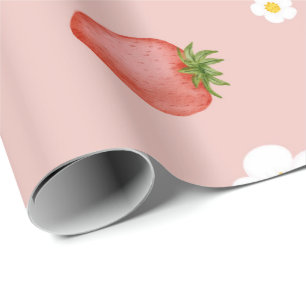 Papier Cadeau Berry 1er Anniversaire Pape à thème de fraise