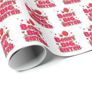 Papier Cadeau Berry Big Sister - Pun mignonne aux fraises