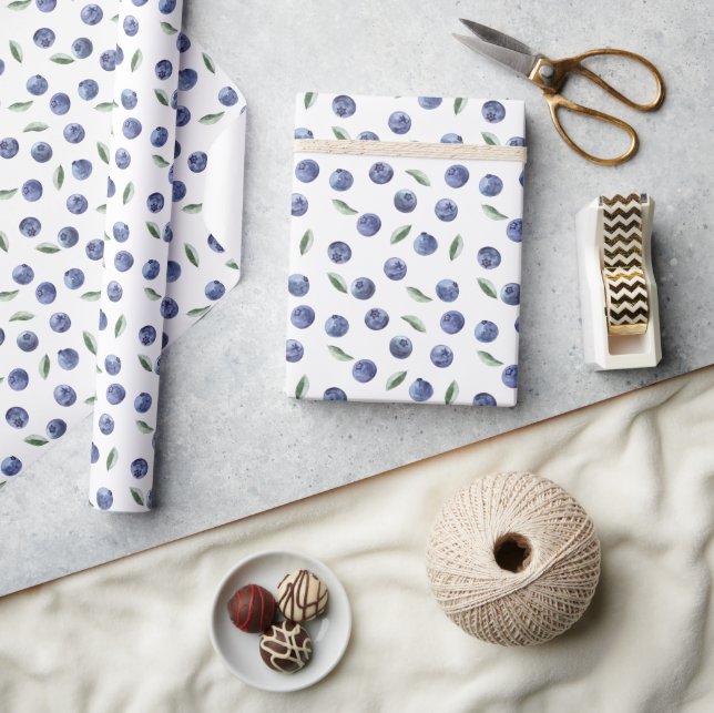Papier Cadeau 'Berry First' Myrtille 1er Anniversaire (Artisanat)