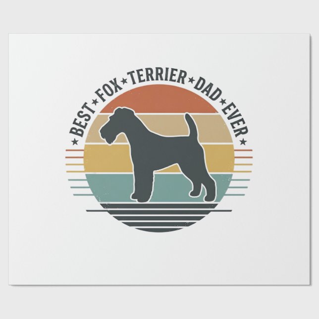 Papier Cadeau Best Fox Terrier Dad Ever Vintage Dog Shirt_1 (Plat)