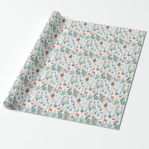 Papier Cadeau Bêtes : gribouillis de forêt tropicale.