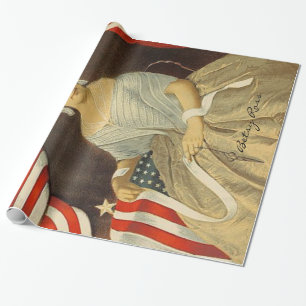 Papier Cadeau Betsy Ross Premier drapeau américain Portrait Vint