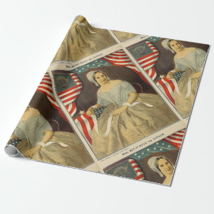 Papier Cadeau Betsy Ross Premier drapeau américain Vintage Port