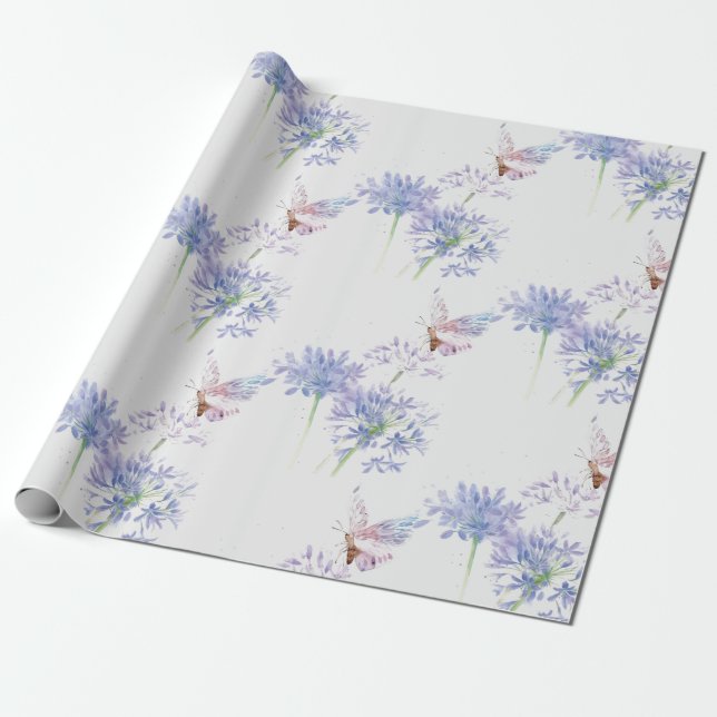 Papier Cadeau Beurre délicat doux Jardin Fleur Floral Art (Déroulé)