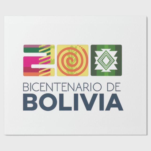 Papier Cadeau bicentenaire Bolivie (Plat)