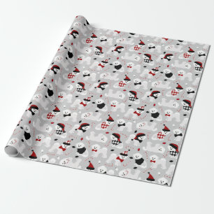 Papier Cadeau Bichon Frise Christmas Grey