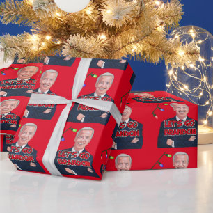 PAPIER CADEAU BIDEN ALLONS BRANDON CHRISTMAS WRAPPING PAPIER
